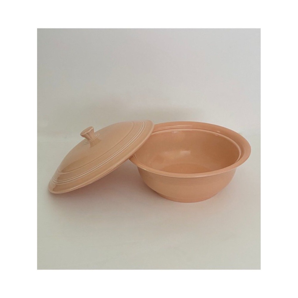 Vintage FIESTA Apricot Covered Lidded Casserole Homer Laughlin Ceramic Made USA